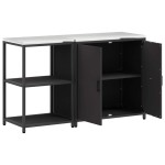 vidaXL Set de depozitare pentru bucătărie 2 pcs Negru 150 x 50 x 92 cm