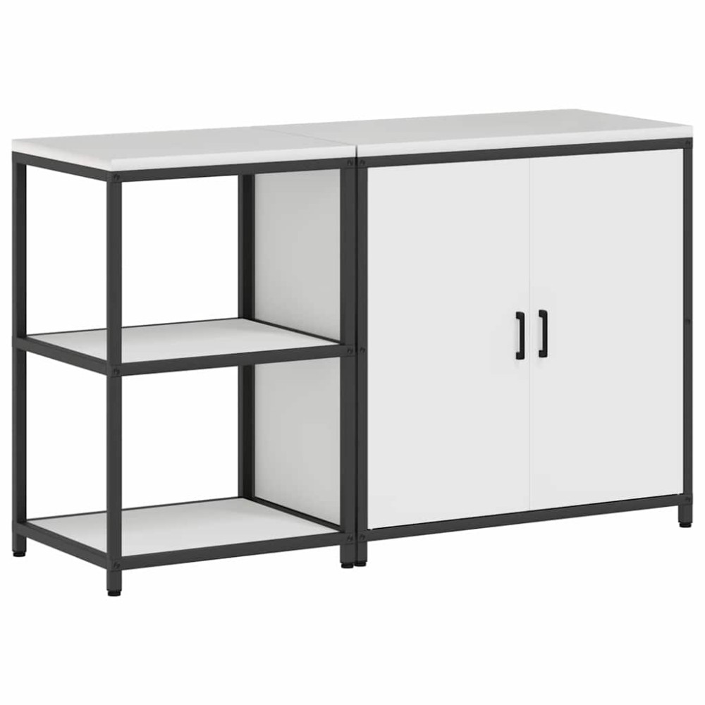 vidaXL Set de depozitare pentru bucătărie 2 pcs Alb 150 x 50 x 92 cm