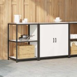 vidaXL Set de depozitare pentru bucătărie 2 pcs Alb 150 x 50 x 92 cm