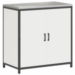 vidaXL Set de depozitare pentru bucătărie 2 pcs Alb 150 x 50 x 92 cm