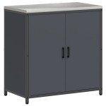 vidaXL Set de depozitare pentru bucătărie cu raft cu depozitare cu ușă Ajustabil 2 pcs Antracit vidaXL Set de depozitare pentru bucătărie cu raft cu depozitare cu ușă Ajustabil 2 pcs Antracit