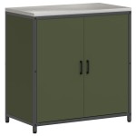 vidaXL Set de depozitare pentru bucătărie cu raft 2 pcs Verde măsliniu