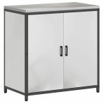 vidaXL Set de depozitare pentru bucătărie cu raft cu depozitare cu ușă Ajustabil 2 pcs Argintiu