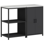 vidaXL Set de depozitare pentru bucătărie 2 pcs Negru 120 x 50 x 92 cm
