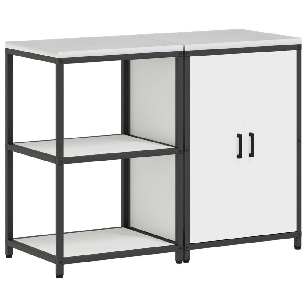vidaXL Set de depozitare pentru bucătărie 2 pcs Alb 120 x 50 x 92 cm