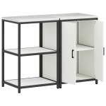 vidaXL Set de depozitare pentru bucătărie 2 pcs Alb 120 x 50 x 92 cm