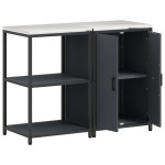 vidaXL Set de depozitare pentru bucătărie cu raft 2 pcs Antracit