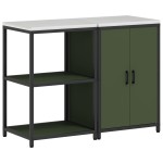 vidaXL Set de depozitare pentru bucătărie cu raft 2 pcs Verde măsliniu