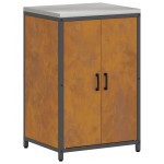 vidaXL Set de depozitare pentru bucătărie cu raft cu depozitare cu ușă Ajustabil 2 pcs Ruginit