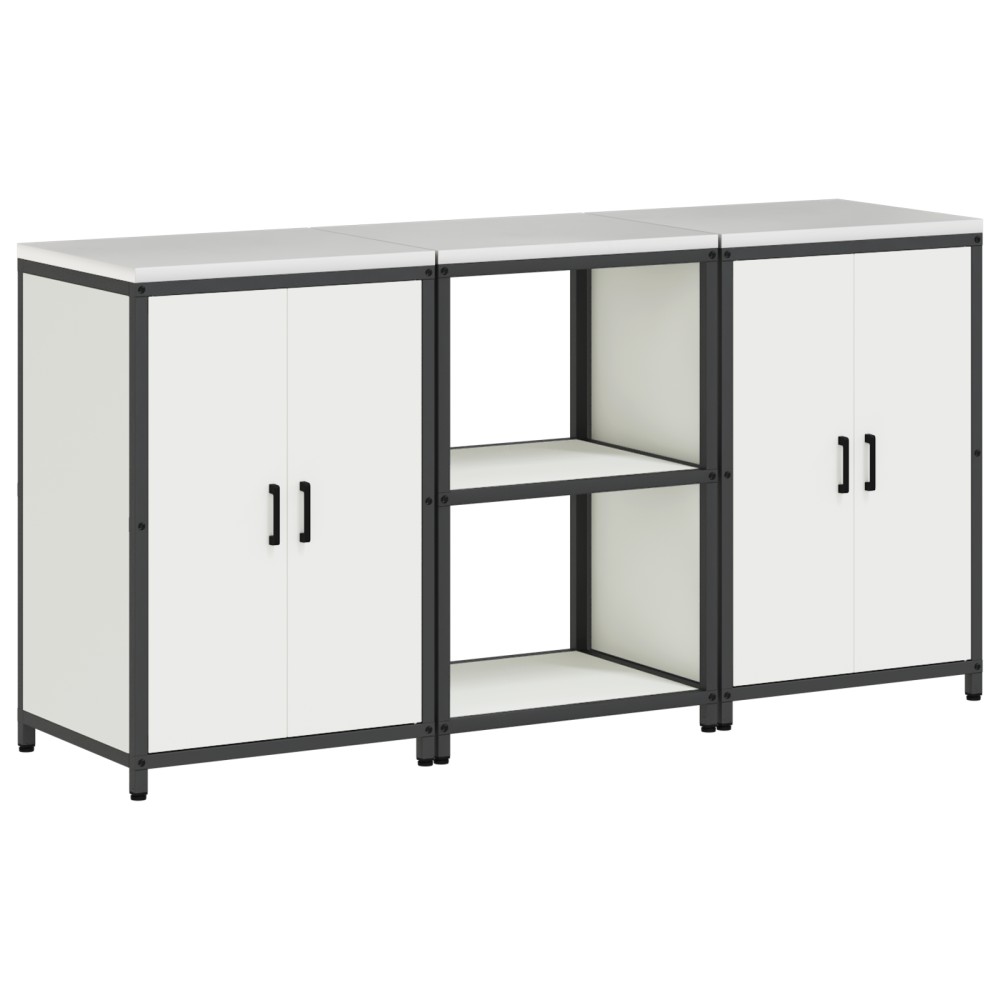 vidaXL Set de depozitare pentru bucătărie 3 pcs Alb 180 x 50 x 92 cm
