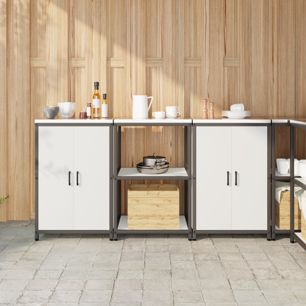 vidaXL Set de depozitare pentru bucătărie 3 pcs Alb 180 x 50 x 92 cm