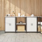 vidaXL Set de depozitare pentru bucătărie 3 pcs Alb 180 x 50 x 92 cm
