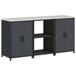 vidaXL Set de depozitare pentru bucătărie cu raft cu depozitare cu ușă 3 pcs Antracit vidaXL Set de depozitare pentru bucătărie cu raft cu depozitare cu ușă 3 pcs Antracit