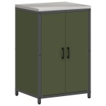 vidaXL Set de depozitare pentru bucătărie cu raft 3 pcs Verde măsliniu