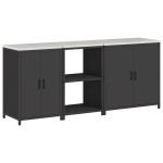 vidaXL Set de depozitare pentru bucătărie 3 pcs Negru 210 x 50 x 92 cm