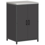 vidaXL Set de depozitare pentru bucătărie 3 pcs Negru 210 x 50 x 92 cm