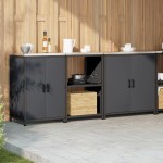 vidaXL Set de depozitare pentru bucătărie cu raft Altele cu depozitare cu ușă 3 pcs Antracit vidaXL Set de depozitare pentru bucătărie cu raft Altele cu depozitare cu ușă 3 pcs Antracit