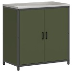 vidaXL Set de depozitare pentru bucătărie cu raft Altele 3 pcs Verde măsliniu vidaXL Set de depozitare pentru bucătărie cu raft Altele 3 pcs Verde măsliniu