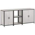 vidaXL Set de depozitare pentru bucătărie cu raft 3 pcs Argintiu Oțel