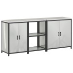 vidaXL Set de depozitare pentru bucătărie cu raft Altele cu depozitare cu ușă 3 pcs Argintiu