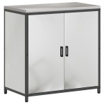 vidaXL Set de depozitare pentru bucătărie cu raft Altele cu depozitare cu ușă 3 pcs Argintiu
