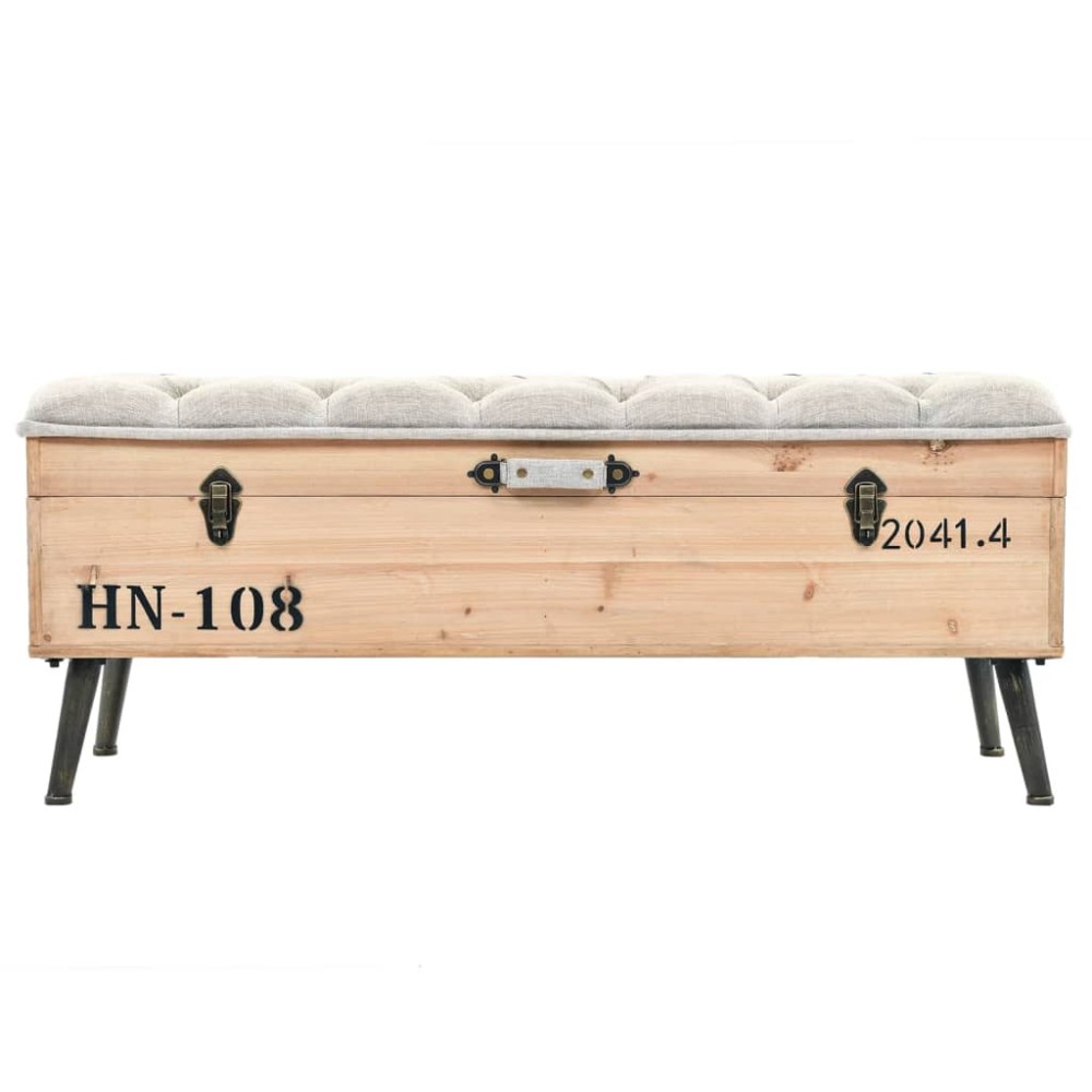 vidaXL Bancă de depozitare, 110 cm, lemn masiv de brad