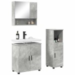 vidaXL Set de mobilier pentru baie 3 pcs Gri beton Lemn compozit