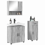 vidaXL Set de mobilier pentru baie cu sertar cu ușă 3 pcs Gri Sonoma