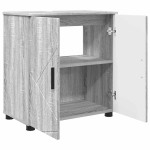 vidaXL Set de mobilier pentru baie cu sertar cu ușă 3 pcs Gri Sonoma