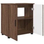 vidaXL Set de mobilier pentru baie cu sertar 3 pcs Stejar închis