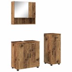 vidaXL Set de mobilier pentru baie cu sertar cu ușă 3 pcs Lemn Vechi