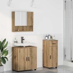 vidaXL Set de mobilier pentru baie cu sertar 3 pcs Stejar Artizanal