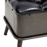 vidaXL Bancă de depozitare cu spătar, negru, 110 cm, piele ecologică