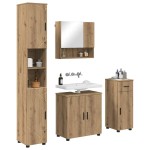 vidaXL Set de mobilier pentru baie cu sertar 4 pcs Stejar Artizanal
