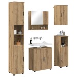 vidaXL Set de mobilier pentru baie Pe perete 5 pcs Stejar Artizanal