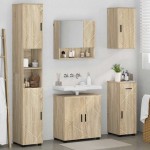 vidaXL Set de mobilier pentru baie cu sertar 5 pcs Stejar Sonoma