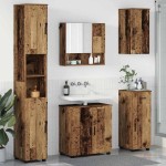 vidaXL Set de mobilier pentru baie cu sertar cu ușă 5 pcs Lemn Vechi