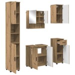 vidaXL Set de mobilier pentru baie cu sertar 5 pcs Stejar Artizanal
