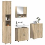 vidaXL Set de mobilier pentru baie Pe perete 4 pcs Stejar Sonoma