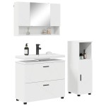 vidaXL Set de mobilier pentru baie 3 pcs Alb Lemn aranjat și metal