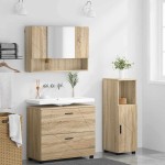 vidaXL Set de mobilier pentru baie cu sertar 3 pcs Stejar Sonoma