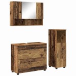 vidaXL Set de mobilier pentru baie cu sertar cu raft 3 pcs Lemn Vechi
