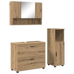 vidaXL Set de mobilier pentru baie cu sertar 3 pcs Stejar Artizanal