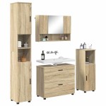 vidaXL Set de mobilier pentru baie cu sertar 4 pcs Stejar Sonoma