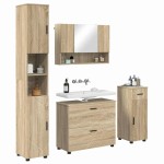 vidaXL Set de mobilier pentru baie cu sertar 4 pcs Stejar Sonoma