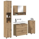 vidaXL Set de mobilier pentru baie cu sertar 4 pcs Stejar Artizanal