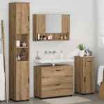 vidaXL Set de mobilier pentru baie cu sertar 4 pcs Stejar Artizanal