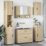 vidaXL Set de mobilier pentru baie cu sertar 5 pcs Stejar Sonoma