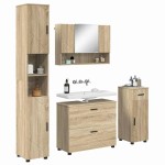 vidaXL Set de mobilier pentru baie cu sertar 5 pcs Stejar Sonoma