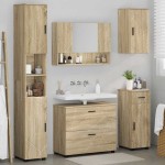 vidaXL Set de mobilier pentru baie cu sertar 5 pcs Stejar Sonoma